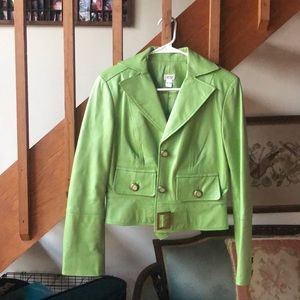 Light Green Leather Jacket NOT SOLD